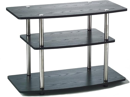 Convenience Concepts Designs2Go No Tools 3-Tier TV Stand 31.5" - Entertainment Center for TVs up to 37 Inches, Modern TV Console with Shelves for Living Room, Family Room, Black