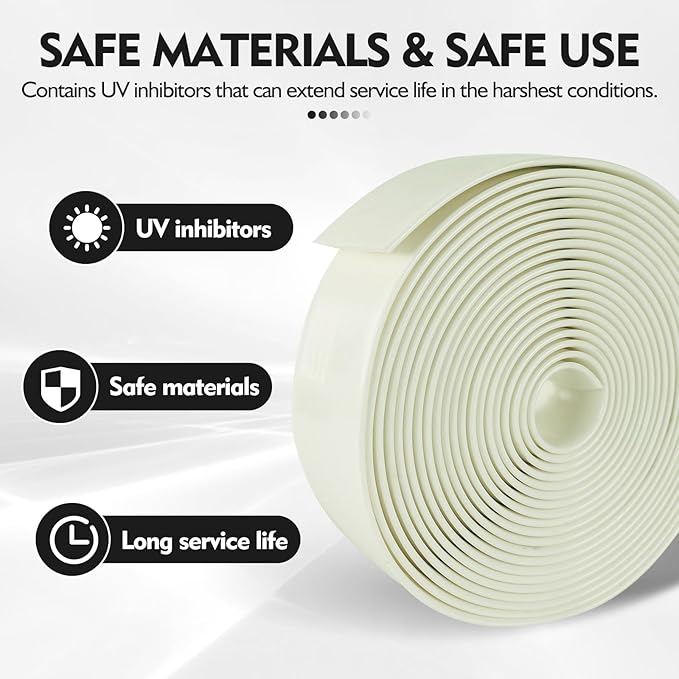 LukLoy 50ft Long Vinyl Straps for Patio Chairs Repair 2" Wide Patio Furniture Replacement Straps, White
