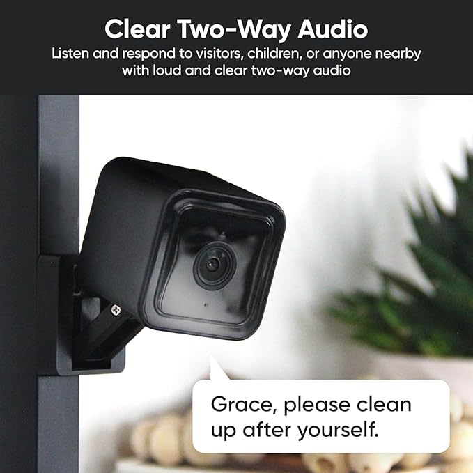 Cam v3 w 128GB SD Card, 1080p Plug-in Smart Security Camera, Color Night Vision, Motion Detection, 2-Way Audio, Compatible with Alexa, Google Assistant, Indoor/Outdoor, Wired, Black
