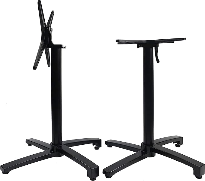 Restaurant X-Table Base (28") with Flip Top Mechanism - Aluminum, Folding Multi-Purpose, Nesting Storage, Dining Height (Black)