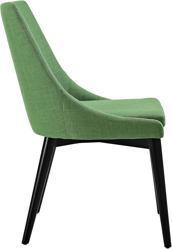 Modway Viscount Mid-Century Modern Upholstered Fabric Kitchen and Dining Room Chair in Kelly Green