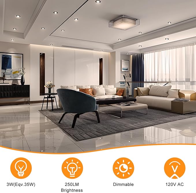 YGS-Tech 2 Inch LED Recessed Lighting, Dimmable Downlight 3W(35W Halogen Equivalent), CRI80, 2700K Ultra Warm White Ceiling Light with LED Driver (16 Pack)