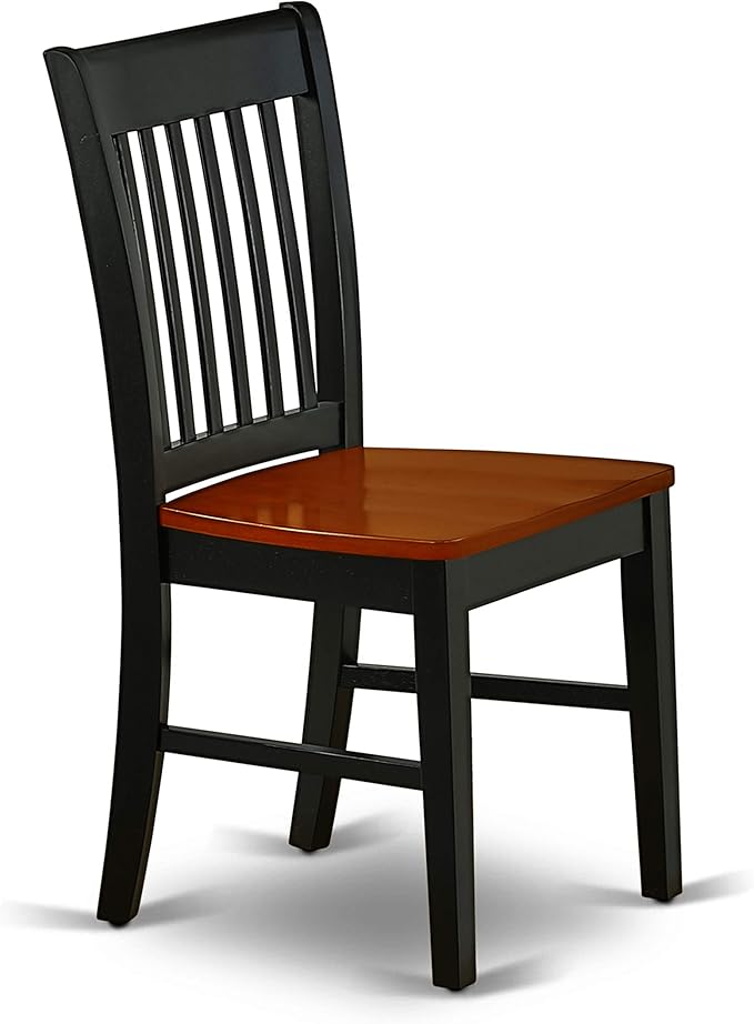 East West Furniture ANNO5-BCH-W 5 Piece Dining Set Includes a Round Dining Room Table with Pedestal and 4 Wood Seat Chairs, 36x36 Inch, Black & Cherry