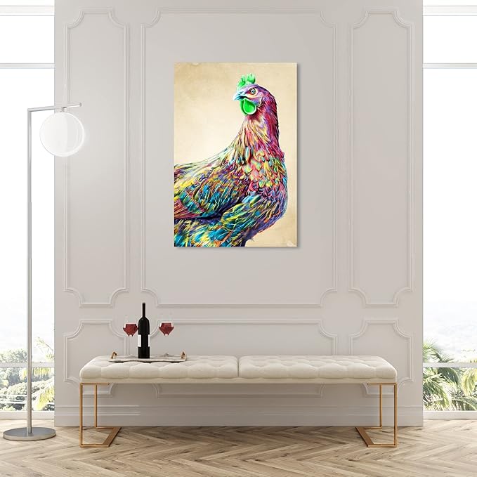 The Oliver Gal Artist Co. Fun Colorful Glam Rooster Canvas Art, 30" x 30"