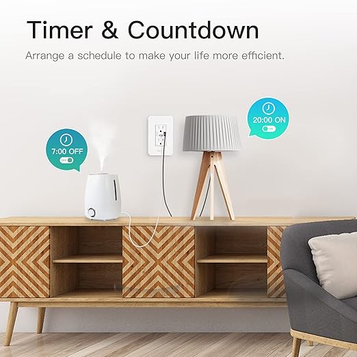 MOES Smart Wall Outlet 3 Pack, with USB C Ports, 2.4GHz WiFi USB Socket Plug, Compatible with Alexa Ggoole Assistant