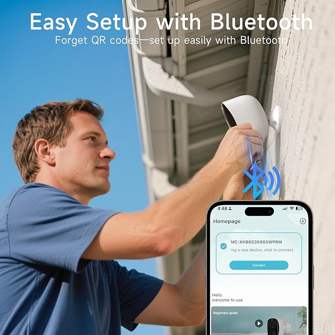 4pcs 5G/2.4G WiFi Security Cameras Wireless Outdoor,2K Home Indoor Camera with AI Detection, Siren,Wireless Cameras for Home Security with Color Night Vision, 2-Way Talk, IP65, Works/Alexa, Cloud/SD