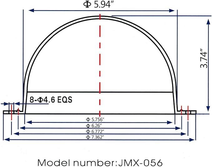 JMX Acrylic/PC CCTV Replacement Clear Camera Dome Cover Security Camera Housing Pet Dog Fence Window Skylight Window (5.6 Inches, Transparent)