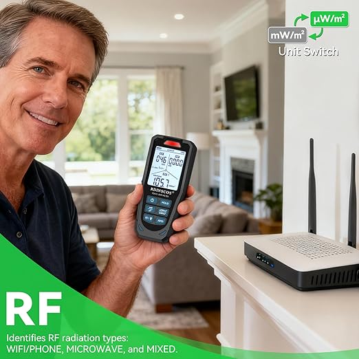 EMF Meter, Digital EMF Detector for Electromagnetic Radiation, Handheld EMF Reader for Home Inspection, Ghost Hunting and Office Use