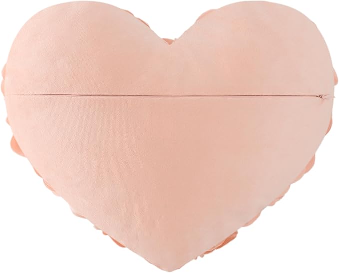 JWH Heart Flower Throw Pillow Covers Decorative Floral Shaped Accent Cushion Soft Pillowcase for Sofa Couch Living Room Bed Chair 14x16 Inches Peach Pink