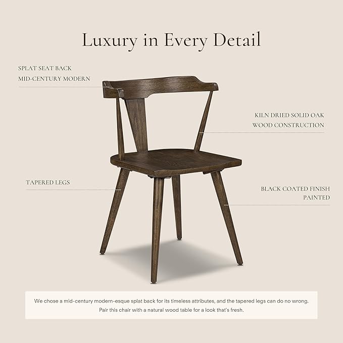 Poly & BARK Mid Century Modern Enzo Dining Chair in Tundra Brown