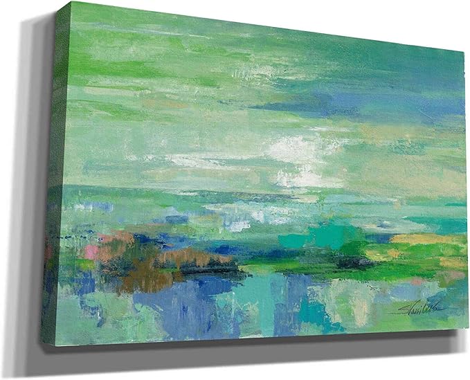 Epic Graffiti 'Emerald Bay' by Silvia Vassileva, Canvas Wall Art, 60"x40"