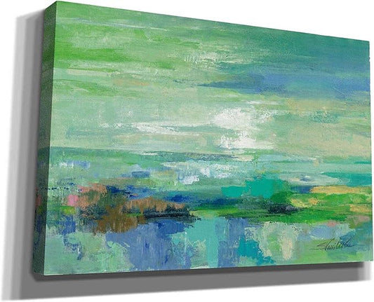 Epic Graffiti 'Emerald Bay' by Silvia Vassileva, Canvas Wall Art, 60"x40"