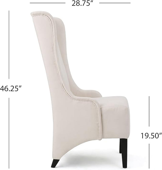 Christopher Knight Home Callie Fabric Dining Chair, Beige, 23.25" x 28.75" x 46.25"
