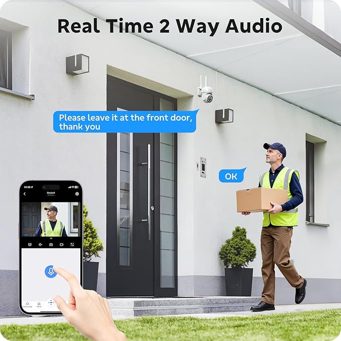 Wireless Security Camera System, CAMCAMP 24/7 Recording Security Cameras Wireless Outdoor 16CH NVR PTZ 2.4G& 5G WiFi 4K Smarting Night Vision Auto Human Tracking CCTV Surveillance Kit(8)