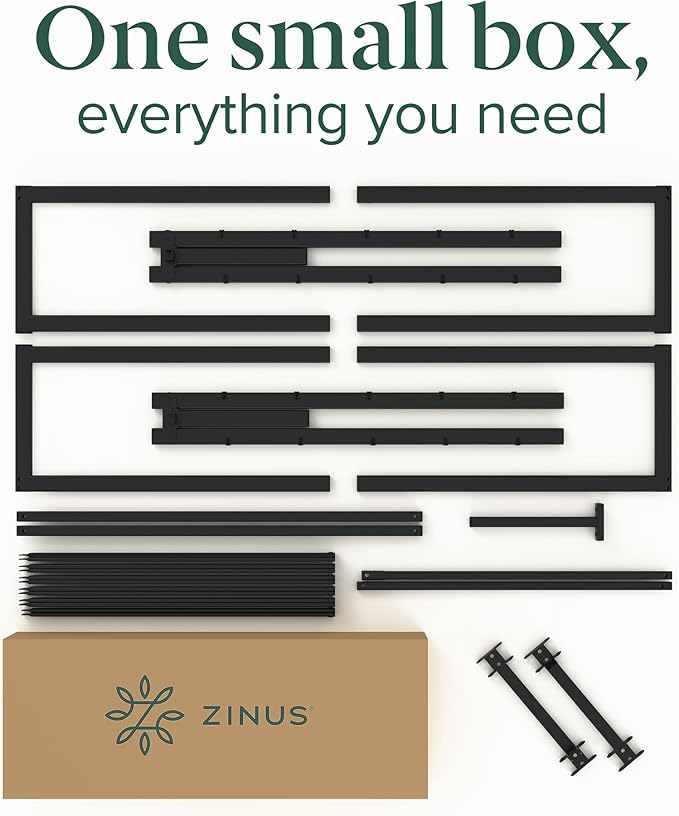 Zinus ABEL 14 Inch Platform Bed Frame, Steel Slat Support, Easy Assembly, No Box Spring Needed, Eco Friendly WonderBox(TM) Packaging, Black, Full