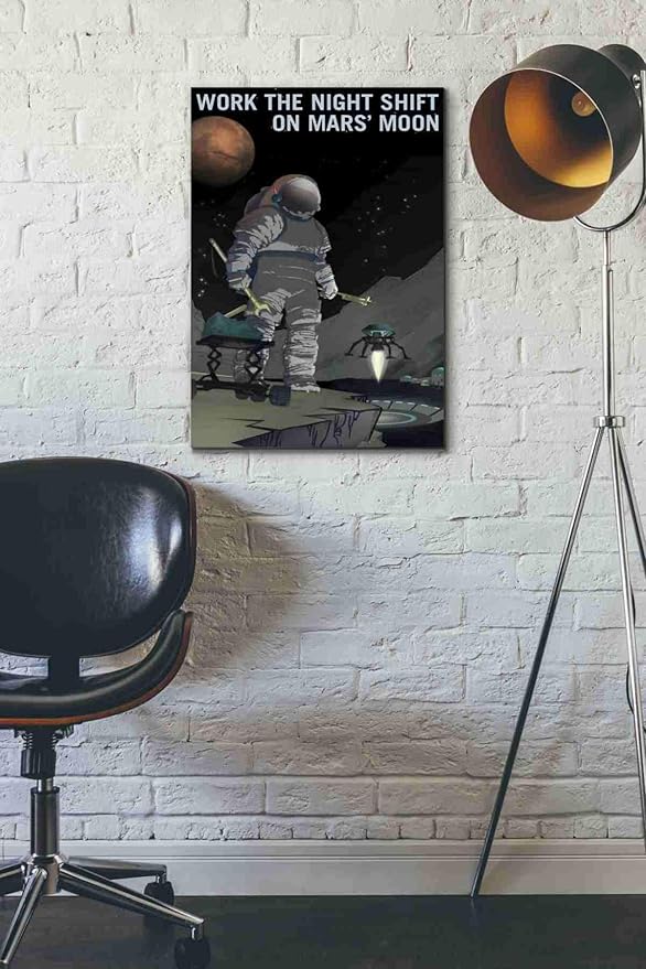 Epic Graffiti 'Mars Explorer Series: Work The Night Shift' Space Canvas Wall Art, 18" x 26"