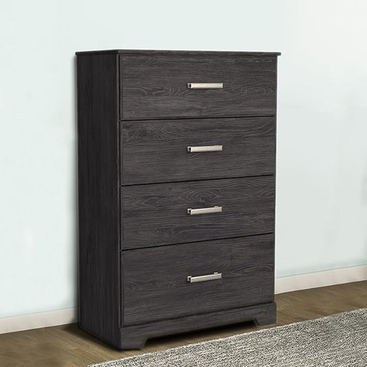 Signature Design by Ashley Belachime Casual 4 Drawer Chest with Easy Glide and Safety Stop, Gray