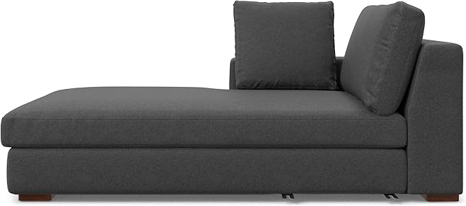 SIMPLIHOME Charlie Left-Facing Sectional Sofa in 100% Recycled Polyester Tightly Woven Performance Fabric, Pebble Grey, 122-inches Wide, Handcrafted Contemporary Style L-Shaped Couch with Chaise