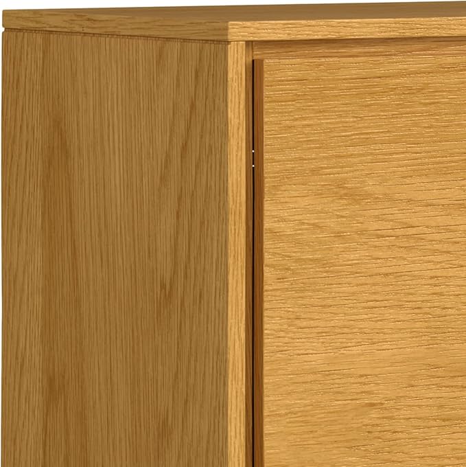 SIMPLIHOME Lowry 60 inch x 17 inch Rectangle Modern Industrial Sideboard Buffet in Oak Veneer for the Dining Room and Kitchen