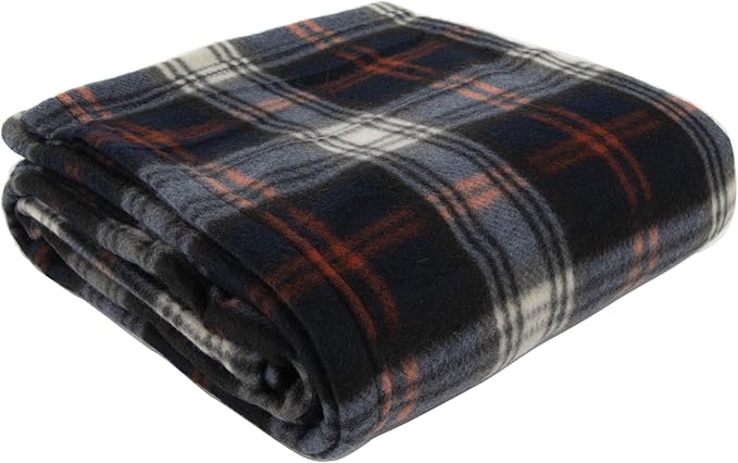 Trail maker 24 Pack Bulk Plaid Sherpa Fleece Throw Blankets 50 x 60 for Wedding Guests, Homeless, Pets | Plaid Fleece Throw Blankets Bulk