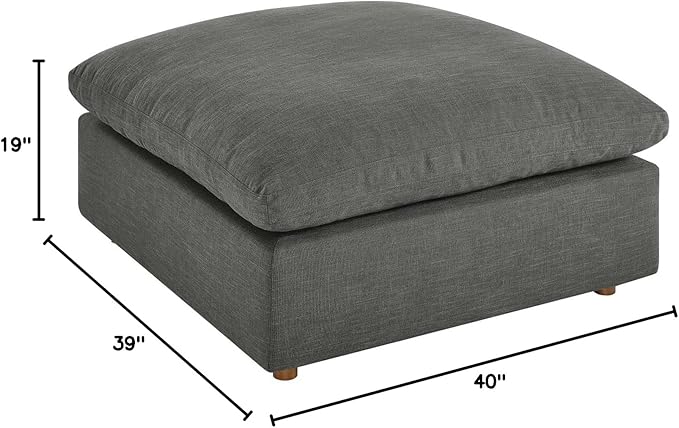 Modway Commix Down-Filled Overstuffed Upholstered Sectional Sofa Ottoman in Gray