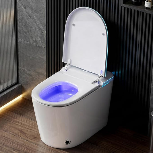 Smart Toilet with Bidet, UV-C Light, Auto Flush, Auto Open&Close, Blackout Flush, Heated Seat, Air Dryer, Modern Elongated Japanese One Piece Bidet for Bathrooms