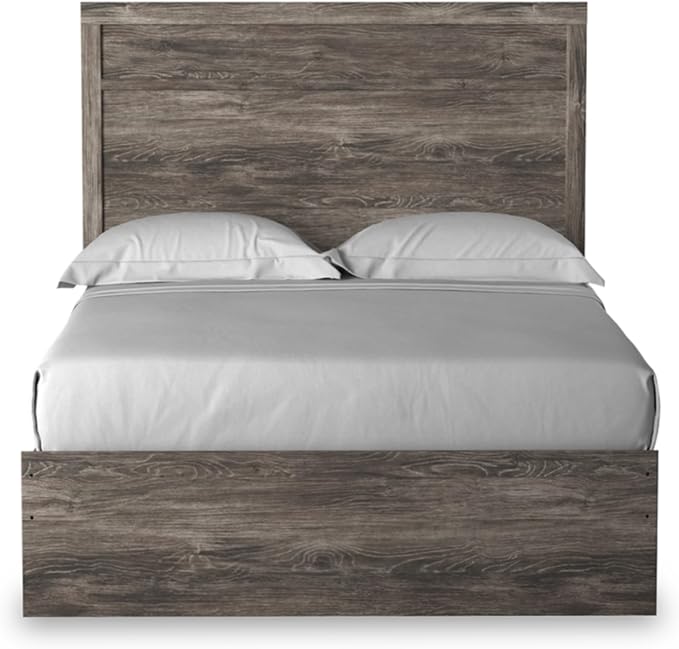 Signature Design by Ashley Ralinksi Vintage Full Panel Bed with Metal Slats, Foundation or Box Spring Needed, Gray