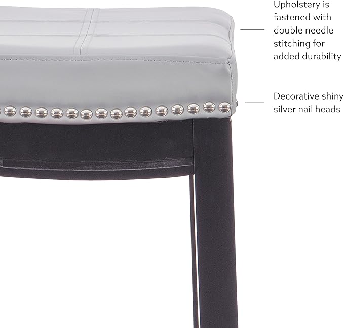 Linon Home Décor Kingston Gray Bar Stool, Black
