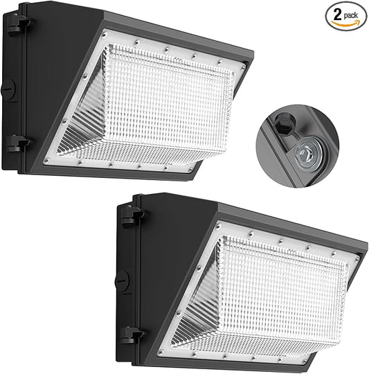 AIKVSXER 130W LED Wall Pack Light 2 Pack, Dusk to Dawn Photocell, 20,800LM 6000K IP65 Waterproof Commercial Wall Pack Light Outdoor LED for Parking Lot, Warehouses, Yard, Barn AC120-277V