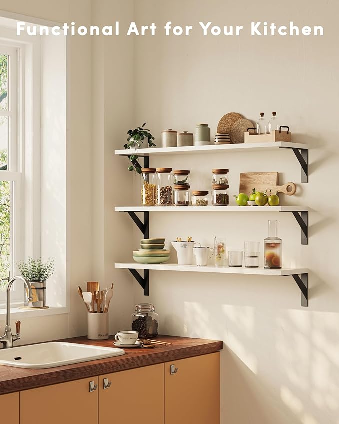 Floating Shelves for Wall, Wall Mount Book Shelf, Hanging Shelves, Wall Bookshelf for Bedroom, Office, Living Room