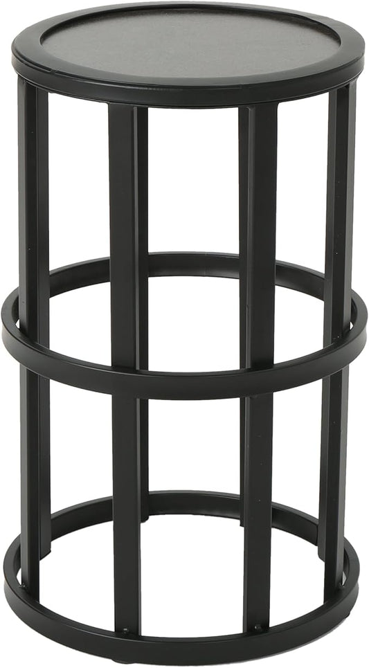 Christopher Knight Home Cassie Indoor Industrial 11 Inch Finish Side Table, Grey Ceramic Tile/Black Metal