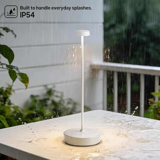 2Pack Cordless LED Table Lamp，Rechargeable Battery Desk Lamps, 3 Color Stepless Dimmable Metal Battery Table Lamps, Portable Table Light