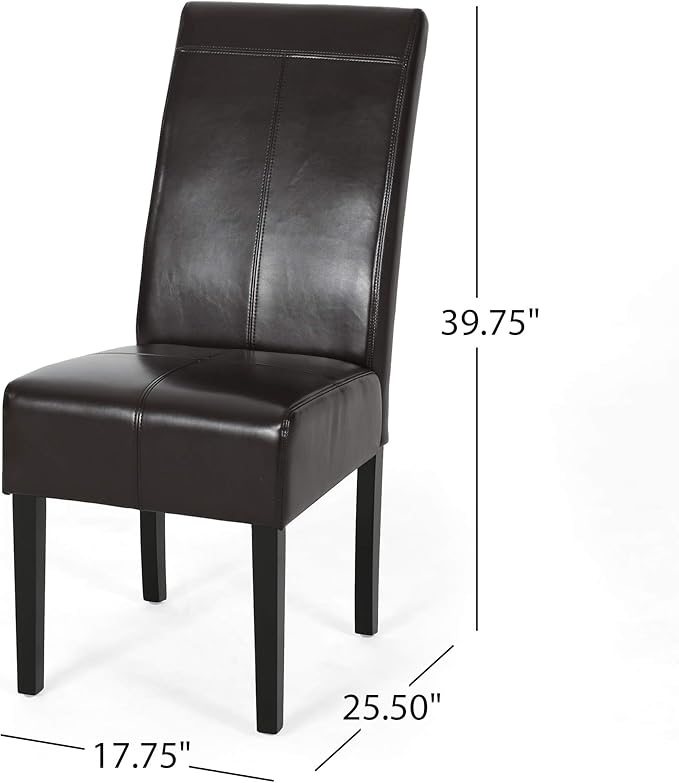 Christopher Knight Home Emilia Chocolate Brown Leather Dining Chairs (Set of 2)