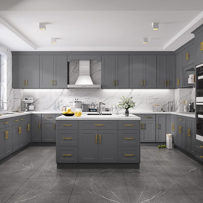 LOVMOR Kitchen Sink Base Cabinet, Unassembled Cabinet, Single Sink Storage Unit, Large Capacity, 24" D*33" W*34-1/2"H