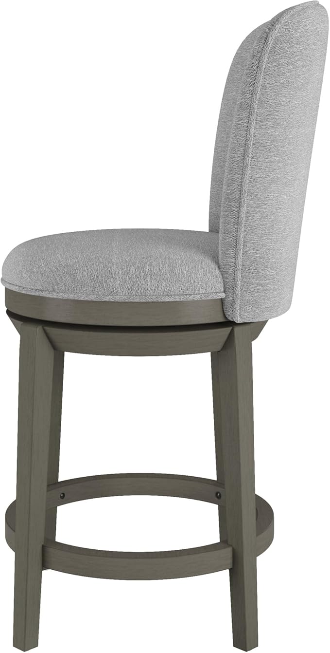 Hillsdale Victoria Wood Counter Height Swivel Stool, Antique Gray