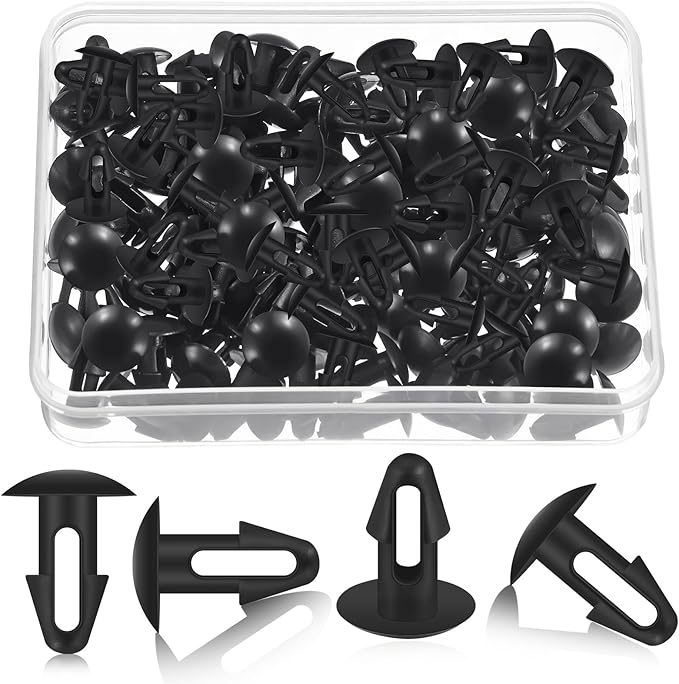 100 Pcs Strapping Rivets 15/64 Inch Hole Patio Strapping Fasteners for Patio Furniture Repair Webbing Lawn Chair Lounge Accessories, 0.66 x 0.48 Inch (Black)