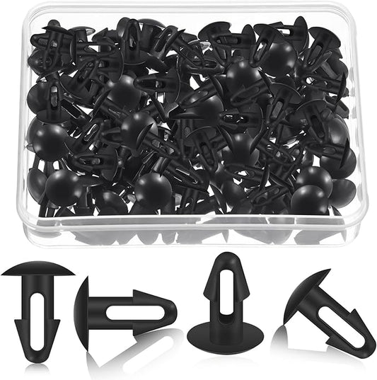 100 Pcs Strapping Rivets 15/64 Inch Hole Patio Strapping Fasteners for Patio Furniture Repair Webbing Lawn Chair Lounge Accessories, 0.66 x 0.48 Inch (Black)