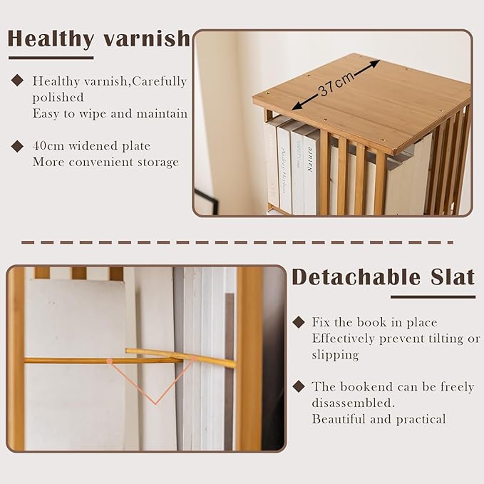 latifolia 6 Tier Book Shelf,Modern Bookshelves Organizer,Brown