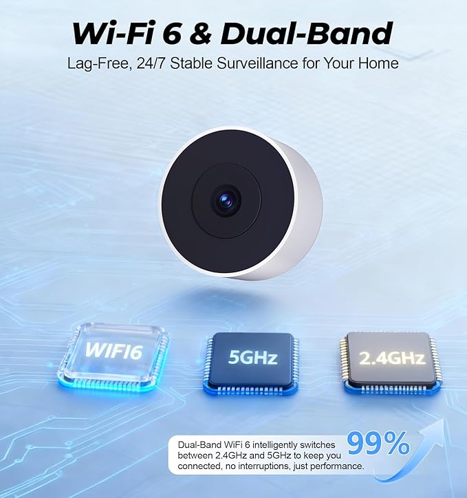 4MP/2K Window Security Camera 4Packs, No Drill 5G&2.4G WiFi Indoor Cameras for Home Security Monitoring Outdoor through Glass, Color Night Vision, 24/7 AI Human Detection, Apt. Easy Mag. Stick Install