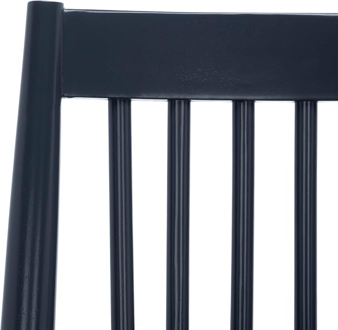 SAFAVIEH Home Collection Wren Dark Grey Windsor Spindle Solid Wood Dining Chair Set of 2 (Fully Assembled)