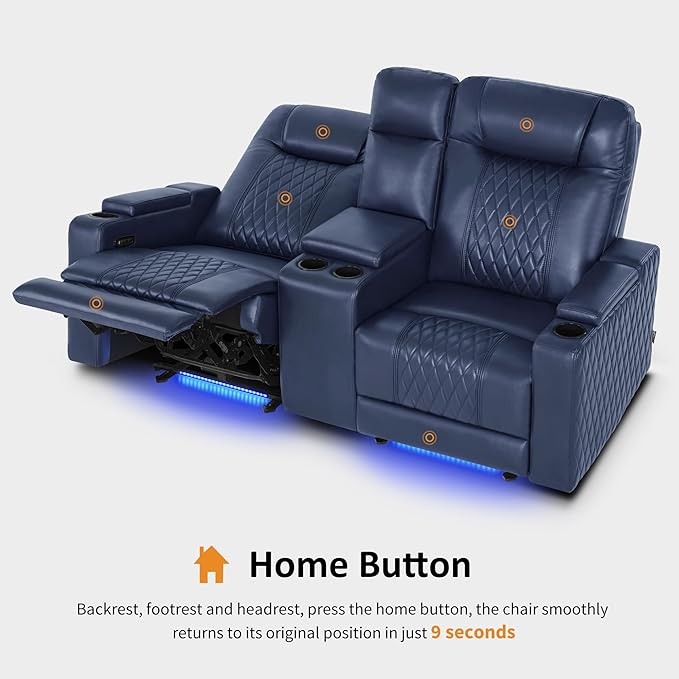 MCombo 80" Zero Gravity Oversized Power Reclining Loveseat with Adjustable Headrest for Living Room, Double Recliner Sofa with USB & Type C, Armrest Storage & LED Light HTS401SET