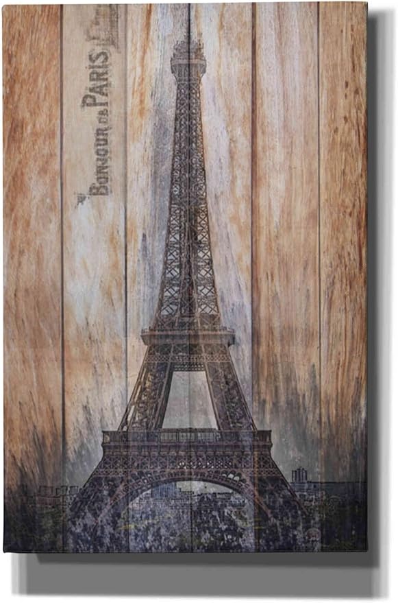 Epic Graffiti 'Rustic Eiffel Tower' by Karen Smith, Canvas Wall Art, 40"x60"
