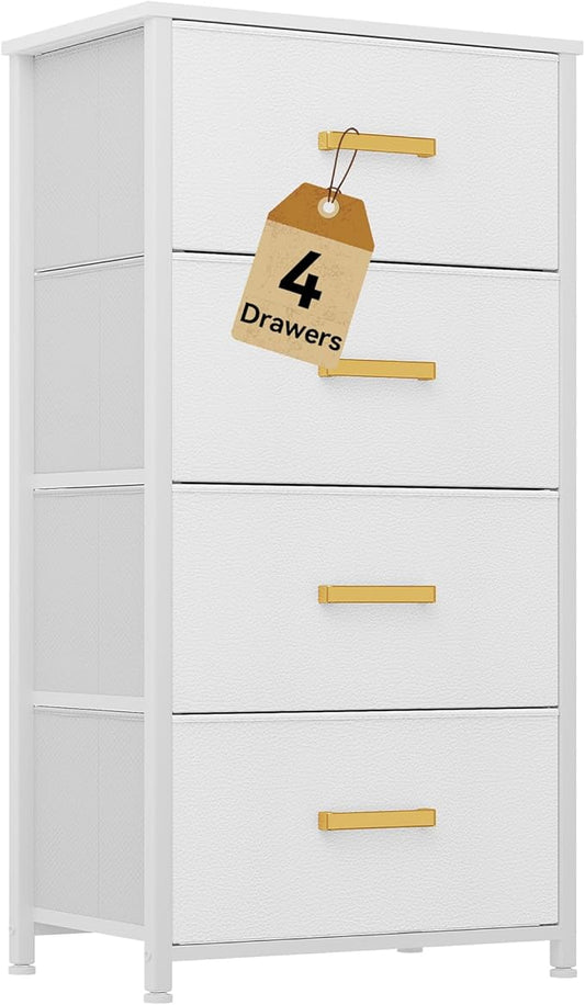 DWVO Dresser with 4 Drawers - Fabric Storage Tower, Organizer Unit for Room, Living Room, Hallway, Closets