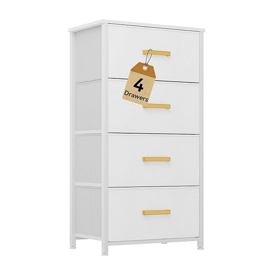 DWVO Dresser with 4 Drawers - Fabric Storage Tower, Organizer Unit for Living Room, Hallway, Closets