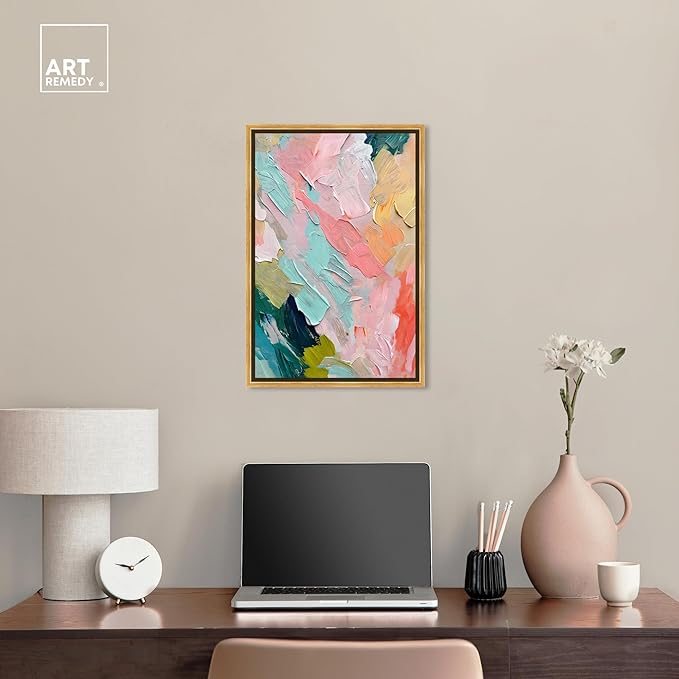 Art Remedy Pastel Layers Canvas Pastel Wall Art, Gold Frame, 16" x 24"
