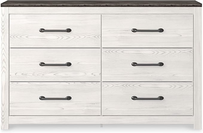Signature Design by Ashley Gerridan Coastal 6 Drawer Dresser, Two Tone White