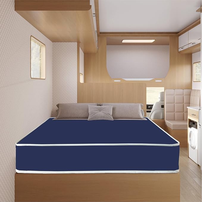 Greaton, 8-Inch Medium Firm Water-Resistance Foam Vinyl Mattress, Easy to Clean, Comfortable & Noise Free, 72" x 28", Blue