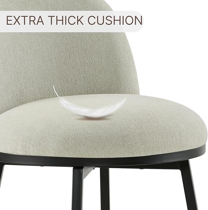 Swivel Bar Stools Set of 4, 26" H Upholstered Linen Fabric Barstools with Backs,Counter Height Stools with Metal Legs for Kitchen Island,Grey,2 Box