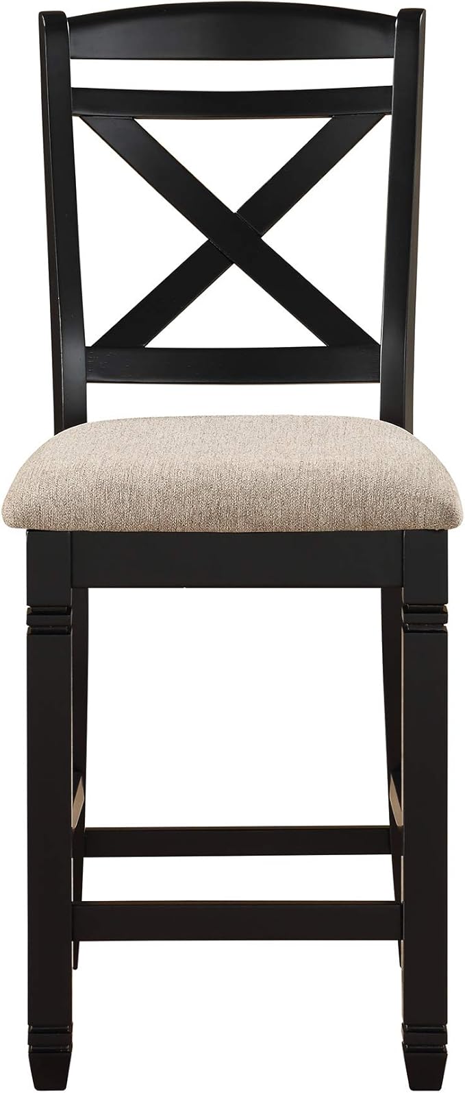 Homelegance Two-Tone Counter Height Chair (Set of 2), Black/Natural