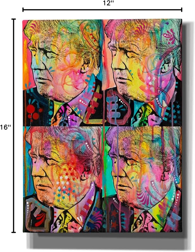 Epic Graffiti 'Trump 4 Up' by Dean Russo, Canvas Wall Art, 12"x16"